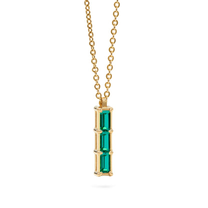 Providence 3 Emerald Pendant in 14k Gold (May)
