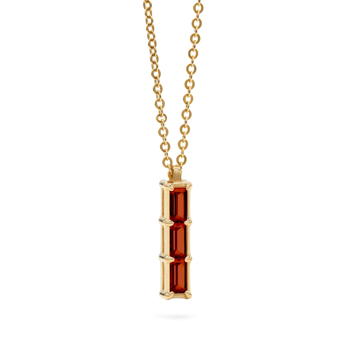 Providence 3 Garnet Pendant in 14k Gold (January)