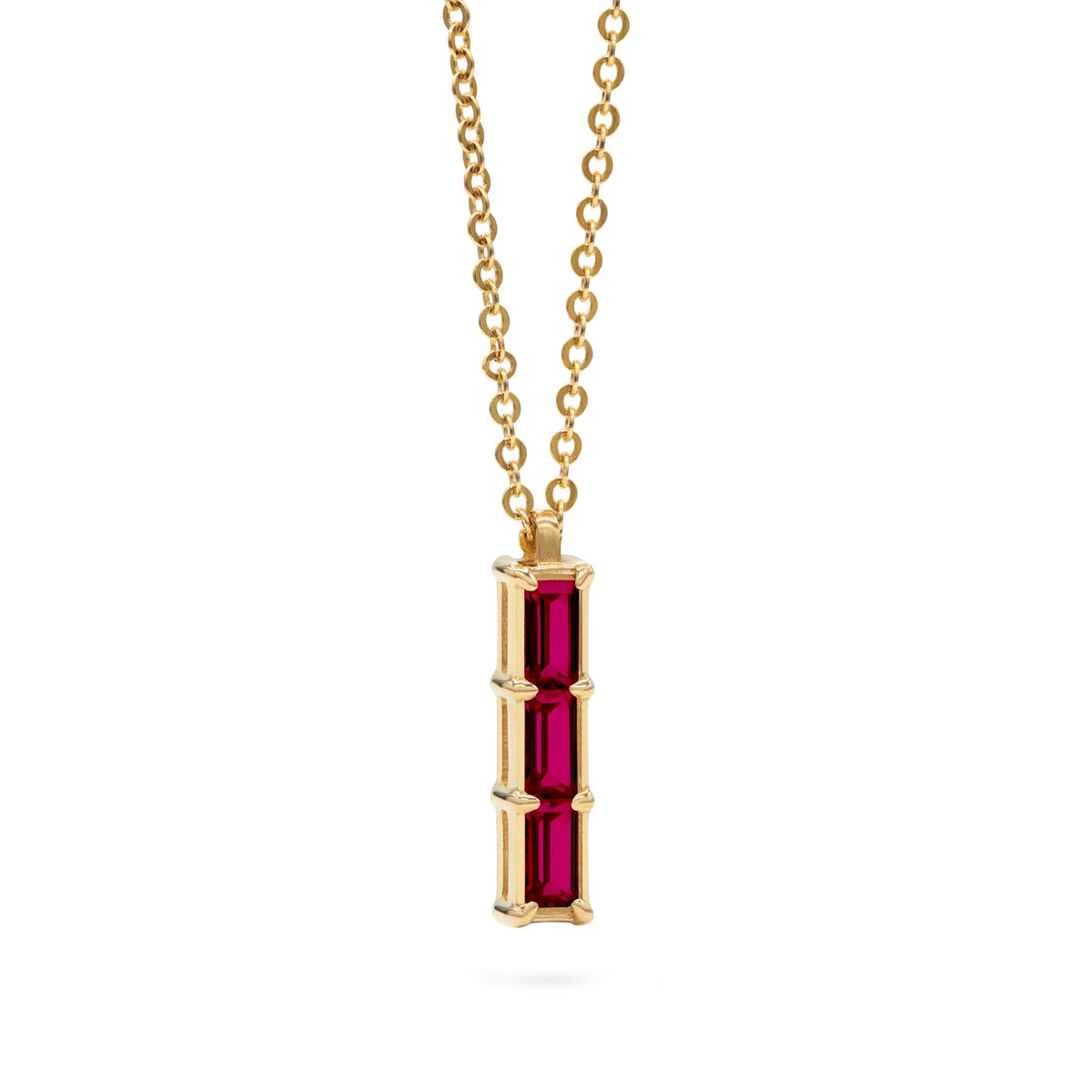 Providence 3 Ruby Pendant in 14k Gold (July)