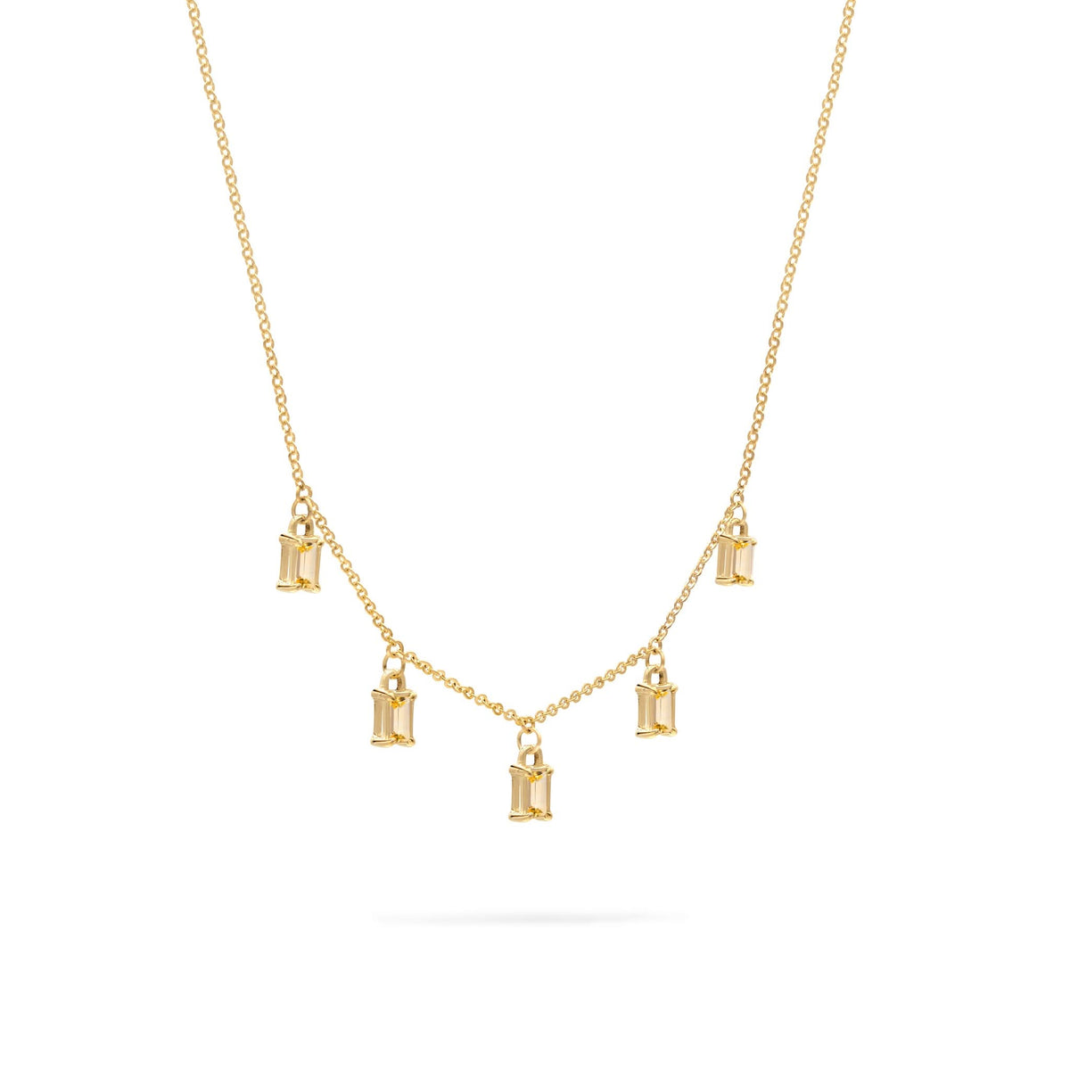 Providence 5 Citrine Drop Necklace in 14k Gold (November)