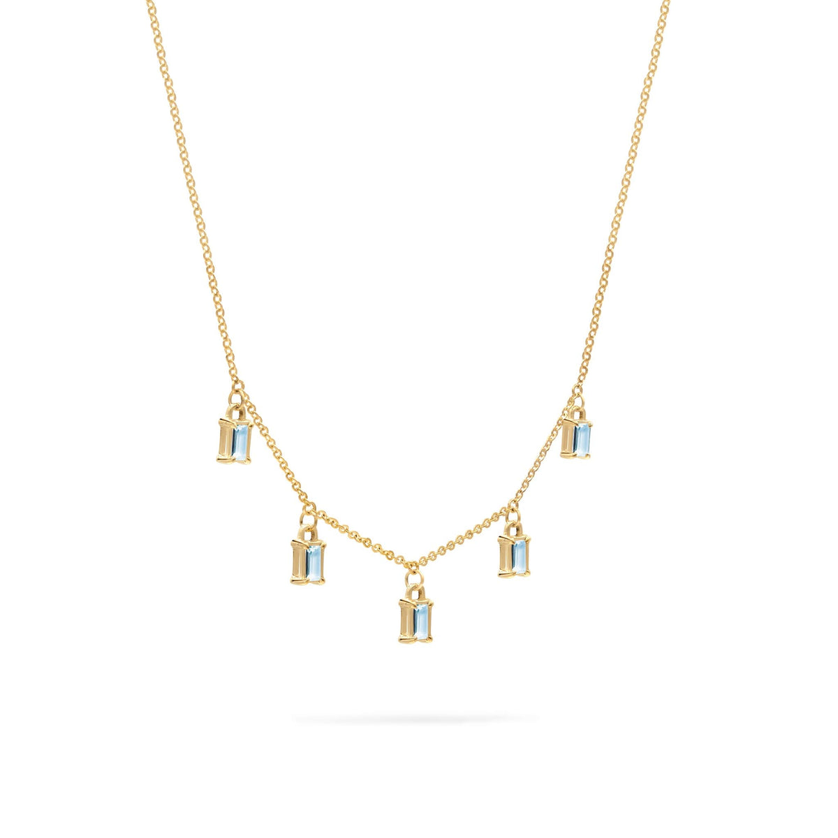 Providence 5 Nantucket Blue Topaz Drop Necklace in 14k Gold (December)