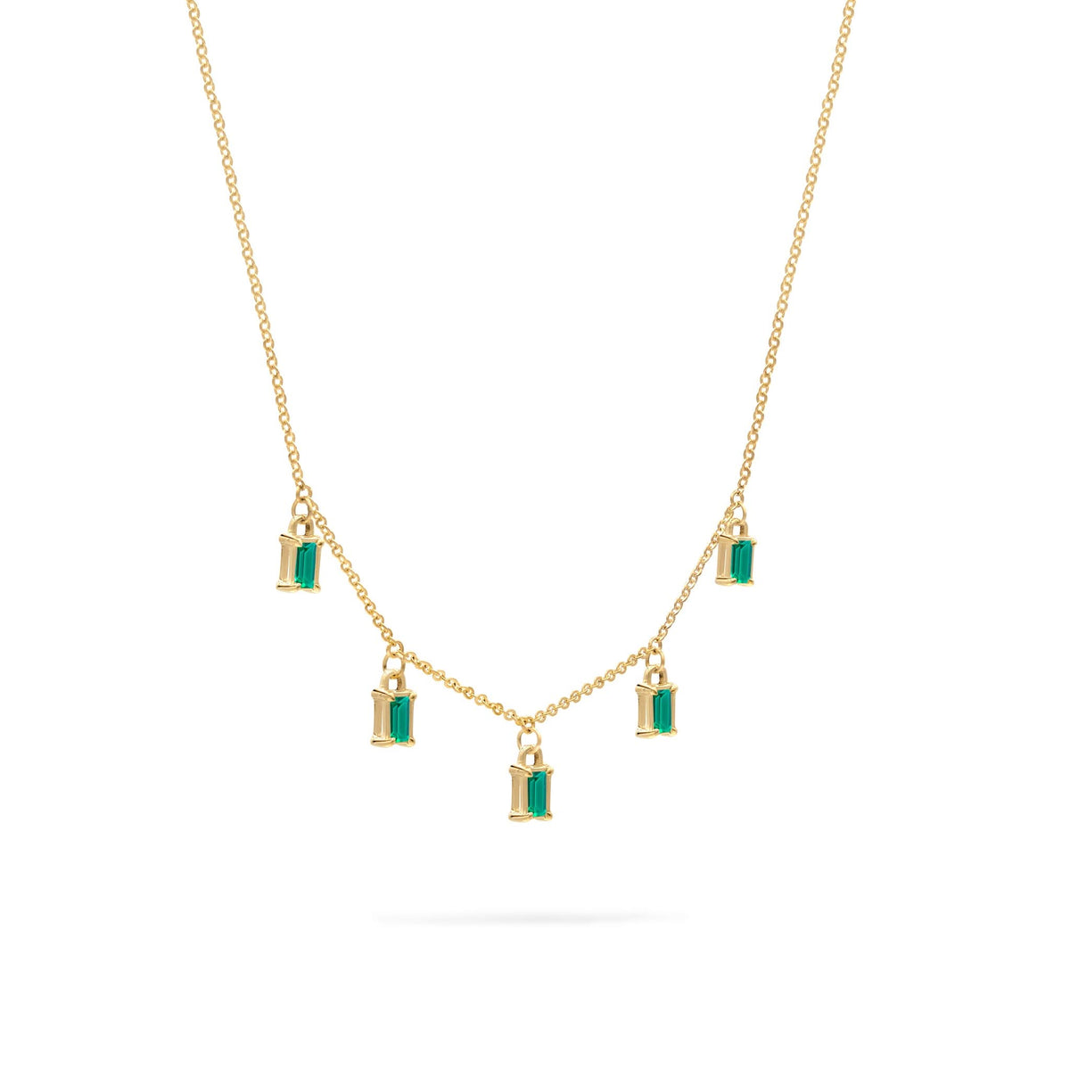 Providence 5 Emerald Drop Necklace in 14k Gold (May)