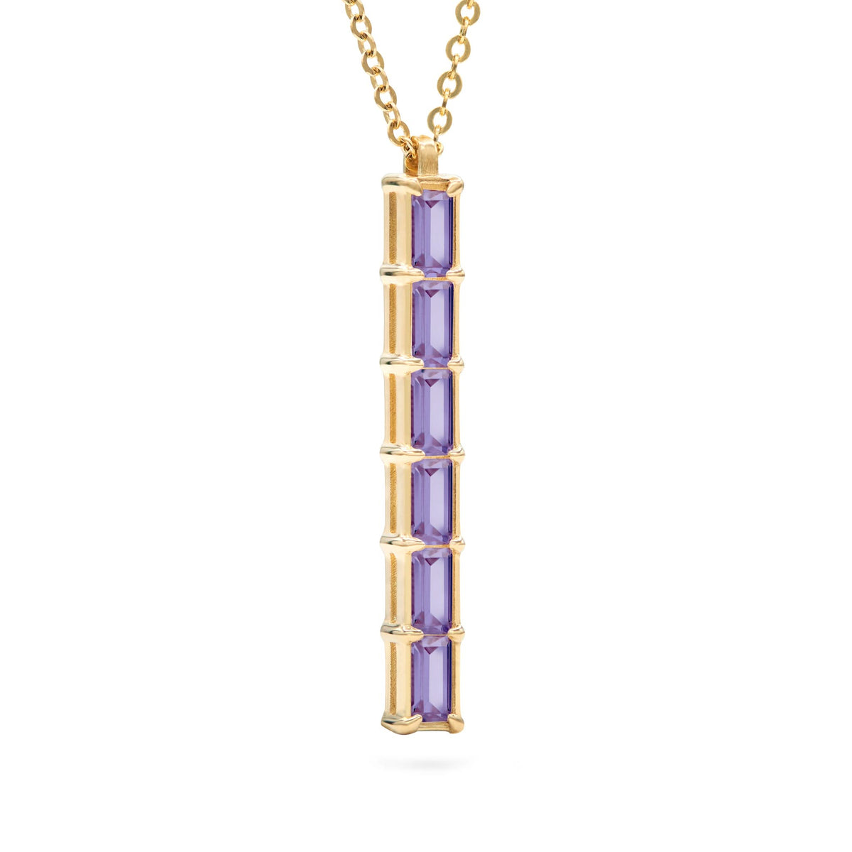 Providence 6 Amethyst Pendant in 14k Gold (February)