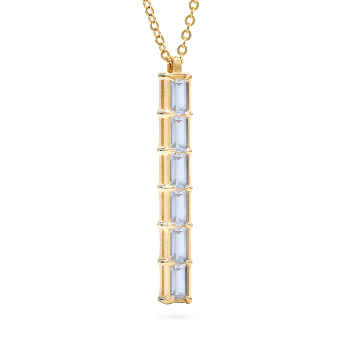 Providence 6 Aquamarine Pendant in 14k Gold (March)