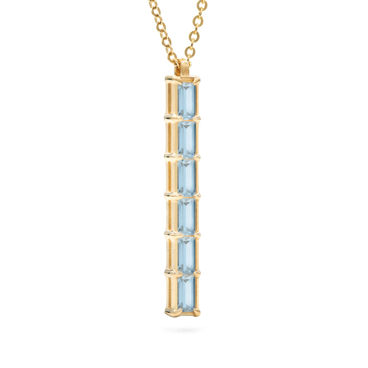 Providence 6 Nantucket Blue Topaz Pendant in 14k Gold (December)