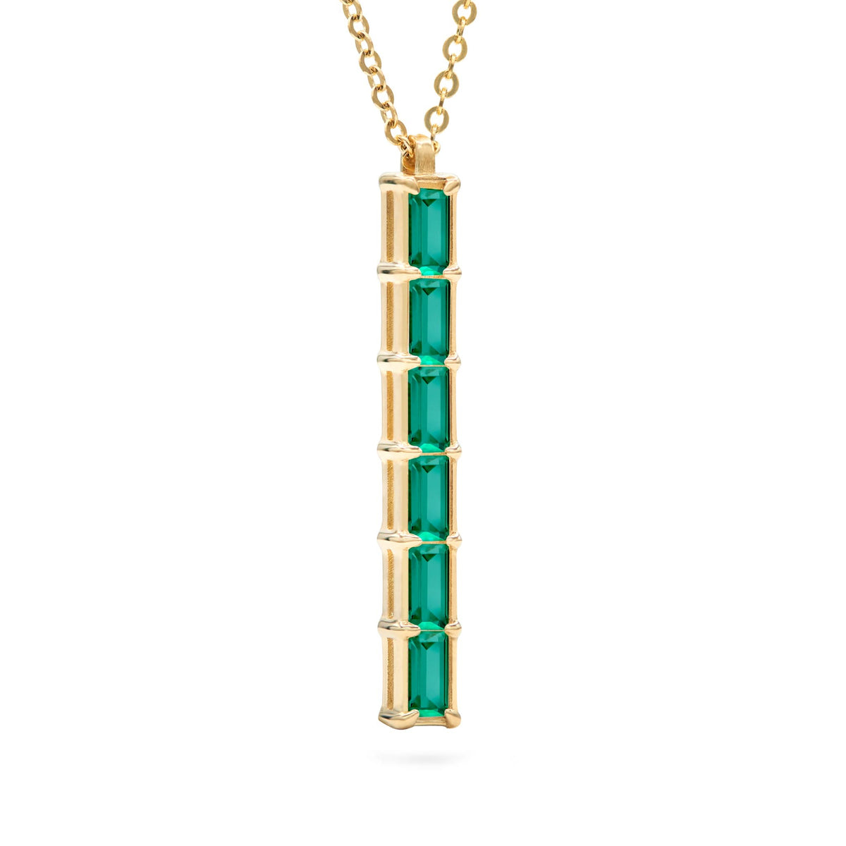 Providence 6 Emerald Pendant in 14k Gold (May)