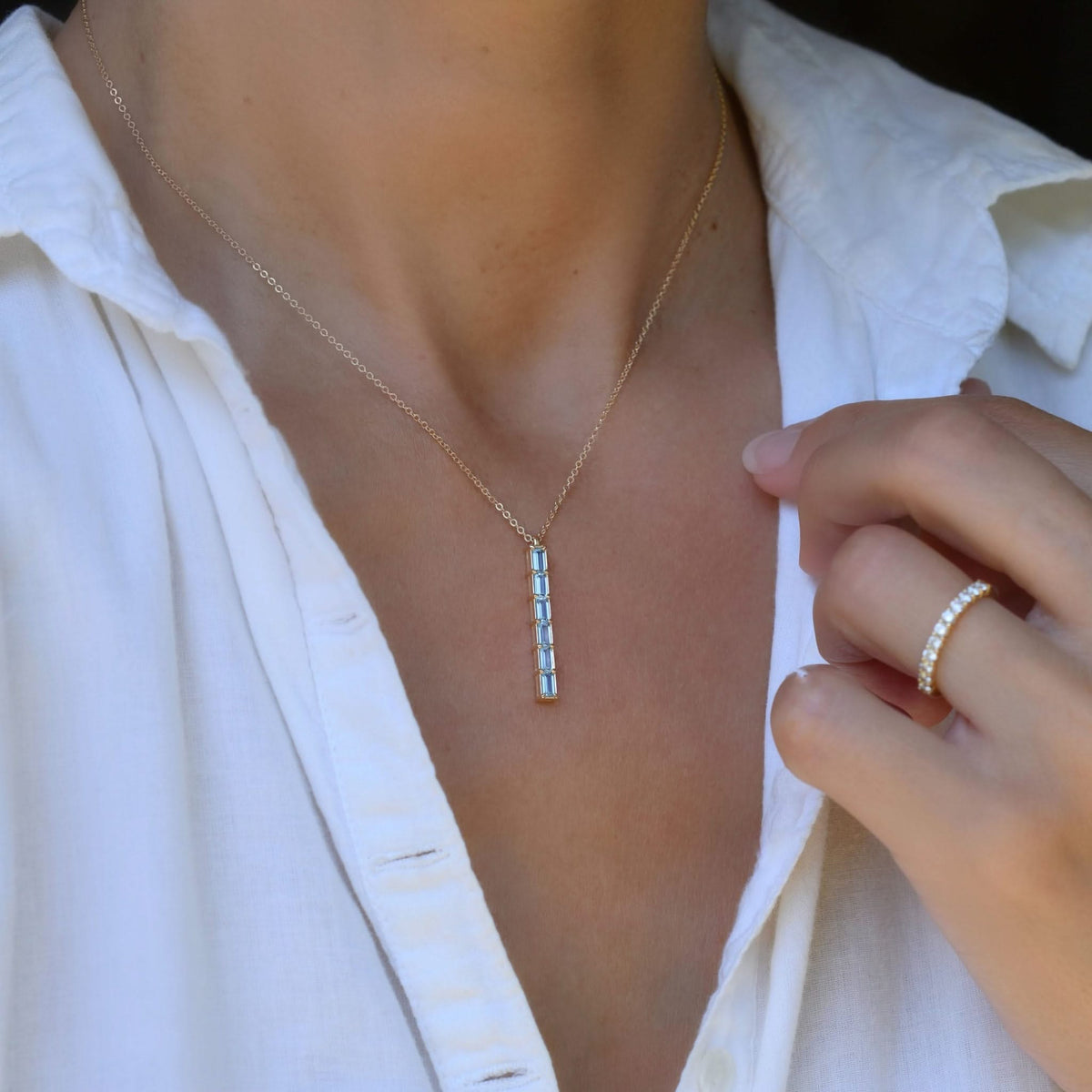 Providence 6 Nantucket Blue Topaz Pendant in 14k Gold (December)