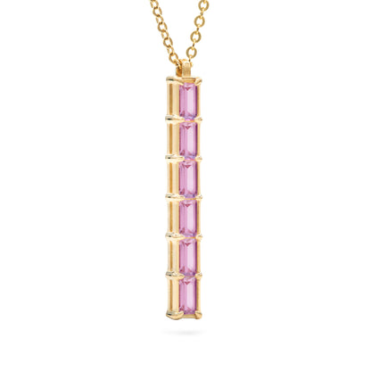 Providence 6 Pink Sapphire Pendant in 14k Gold (October)