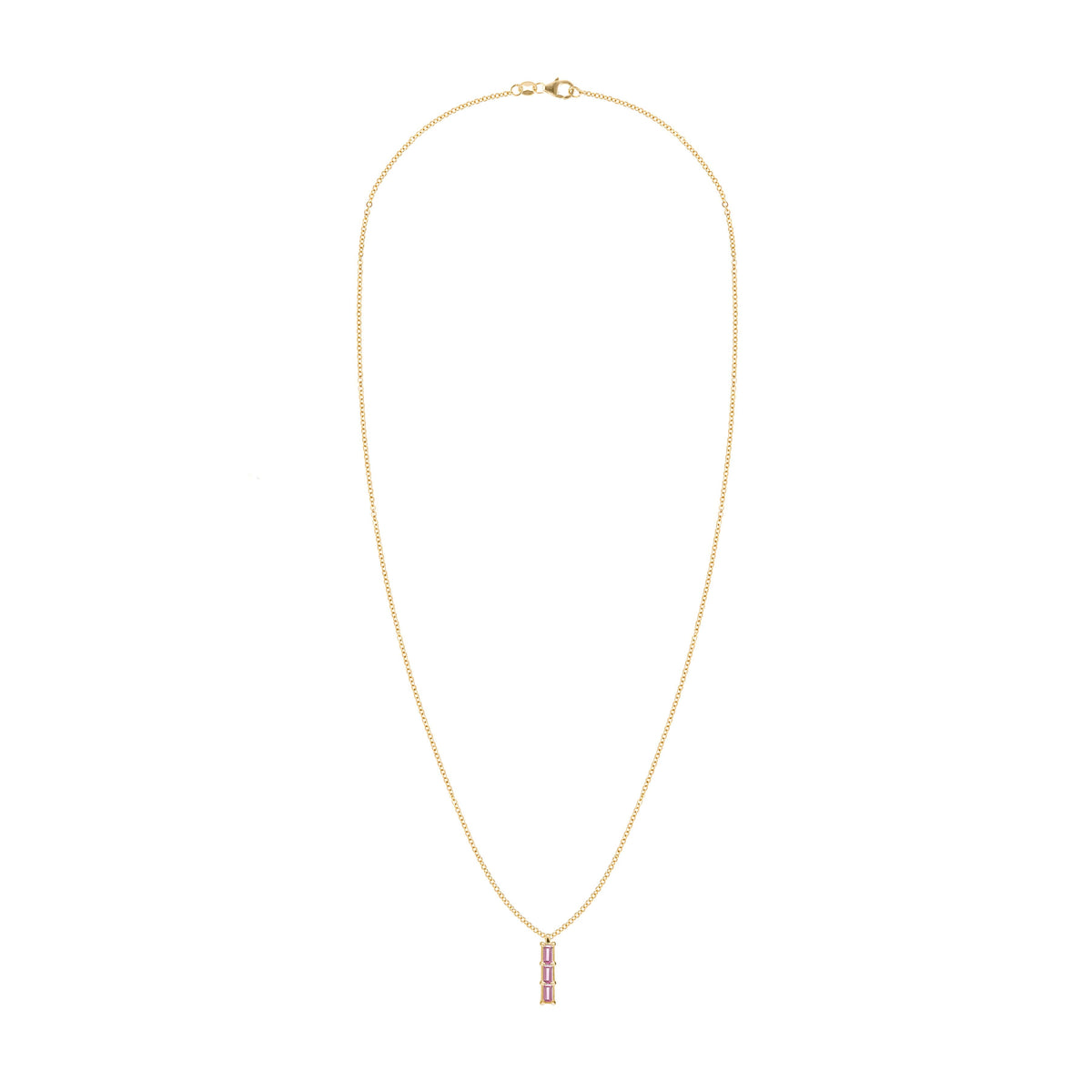 Providence 3 Pink Sapphire Pendant in 14k Gold (October)