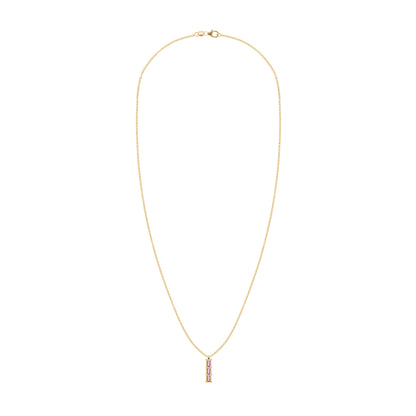 Providence 3 Pink Sapphire Pendant in 14k Gold (October)