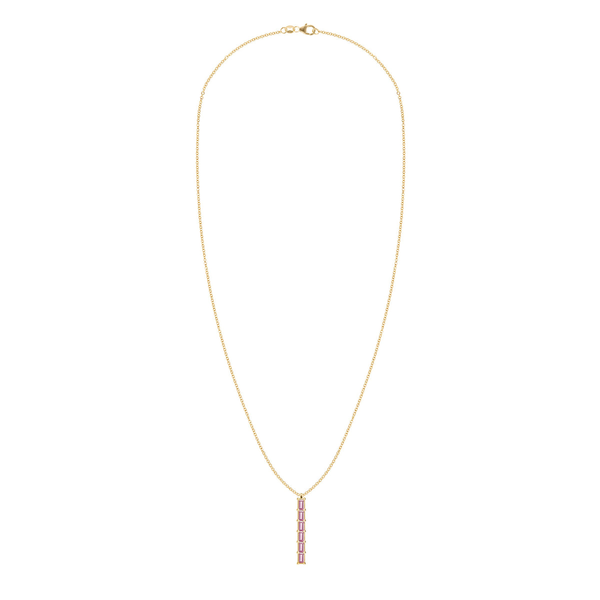Providence 6 Pink Sapphire Pendant in 14k Gold (October)