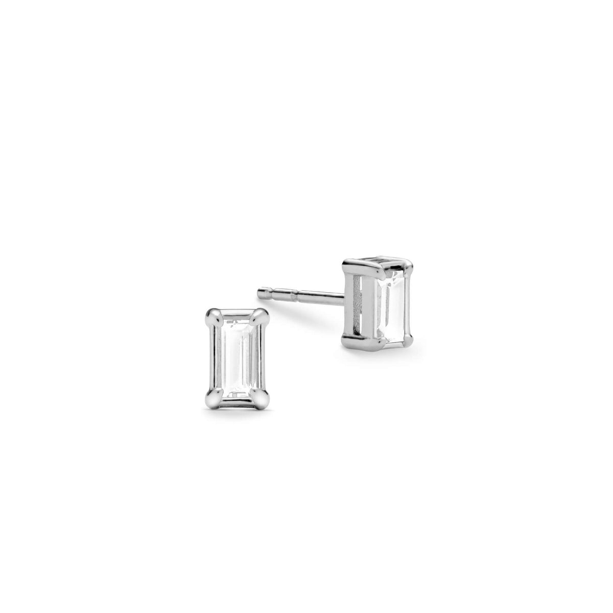 Providence White Topaz Stud Earrings in 14k Gold (April)