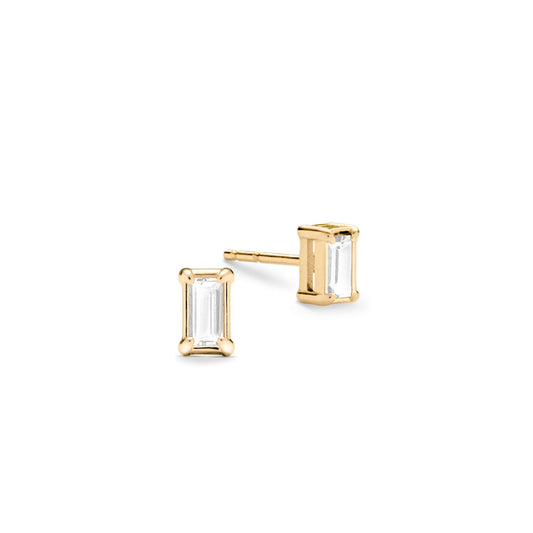 Providence White Topaz Stud Earrings in 14k Gold (April)