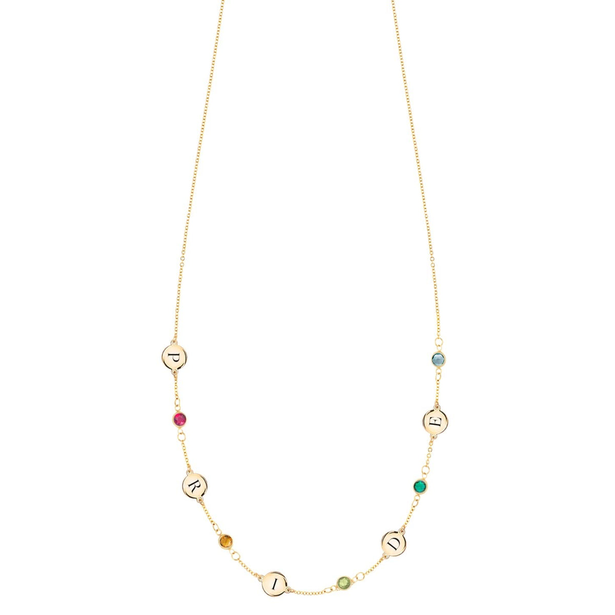 Rainbow Pride Necklace in 14k Gold