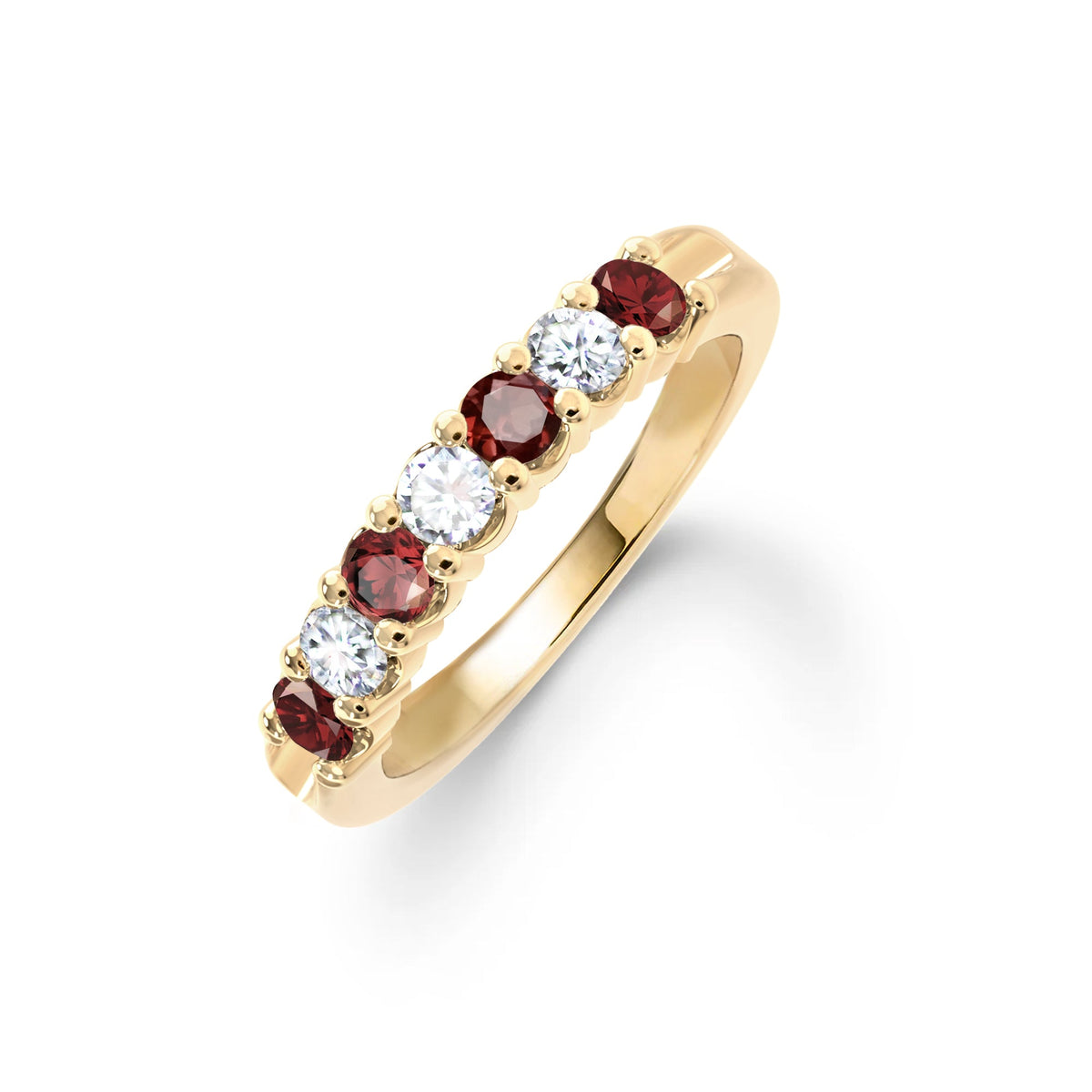 Rosecliff Luxe Diamond & Garnet Stackable Ring in 14k Gold (January)