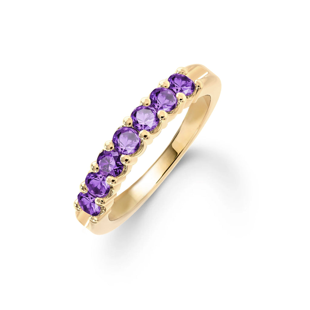Rosecliff Luxe Amethyst Stackable Ring in 14k Gold (February