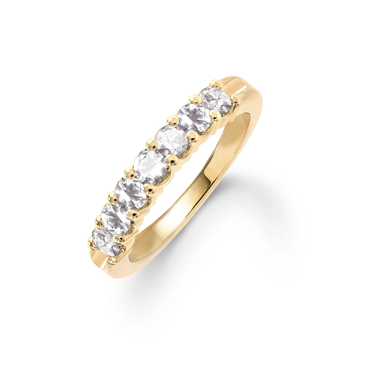 Rosecliff Luxe White Topaz Stackable Ring in 14k Gold (April)