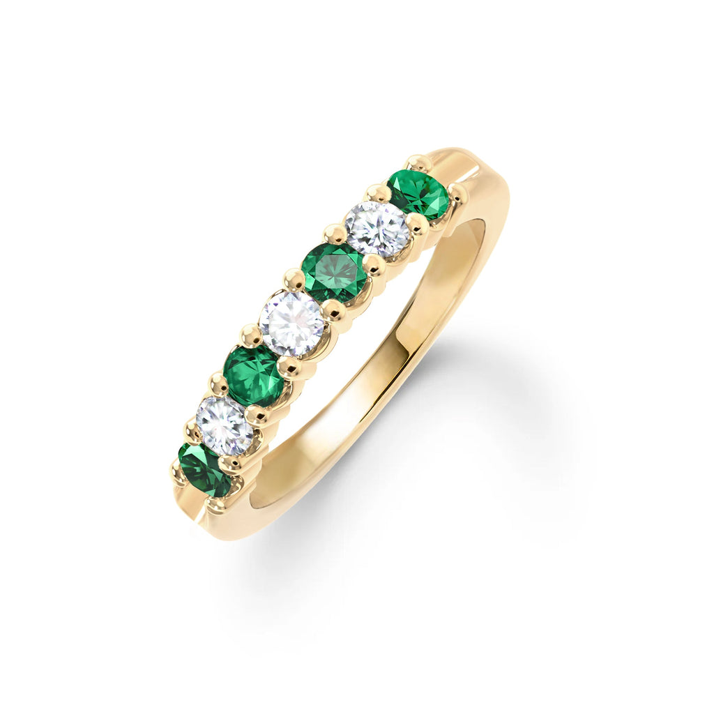 Rosecliff Luxe Diamond & Emerald Stackable Ring in 14k Gold (May)
