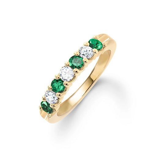 Rosecliff Luxe Diamond & Emerald Stackable Ring in 14k Gold (May)
