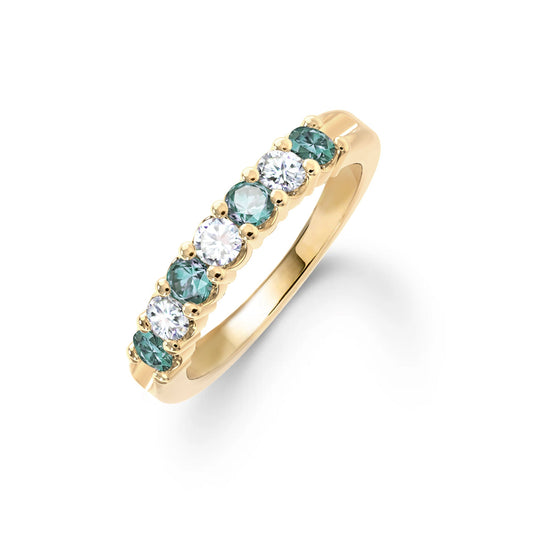 Rosecliff Luxe Diamond & Alexandrite Stackable Ring in 14k Gold (June)