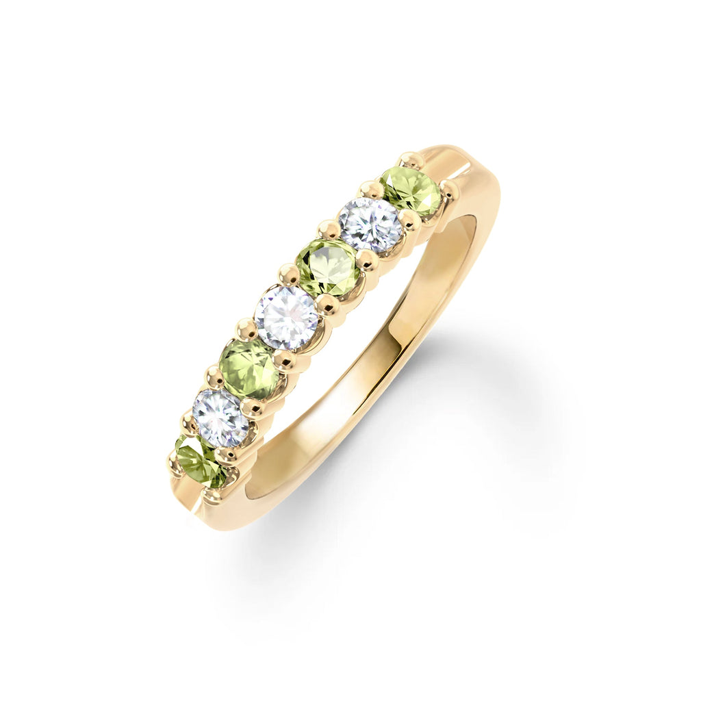 Rosecliff Luxe Diamond & Peridot Stackable Ring in 14k Gold (August)