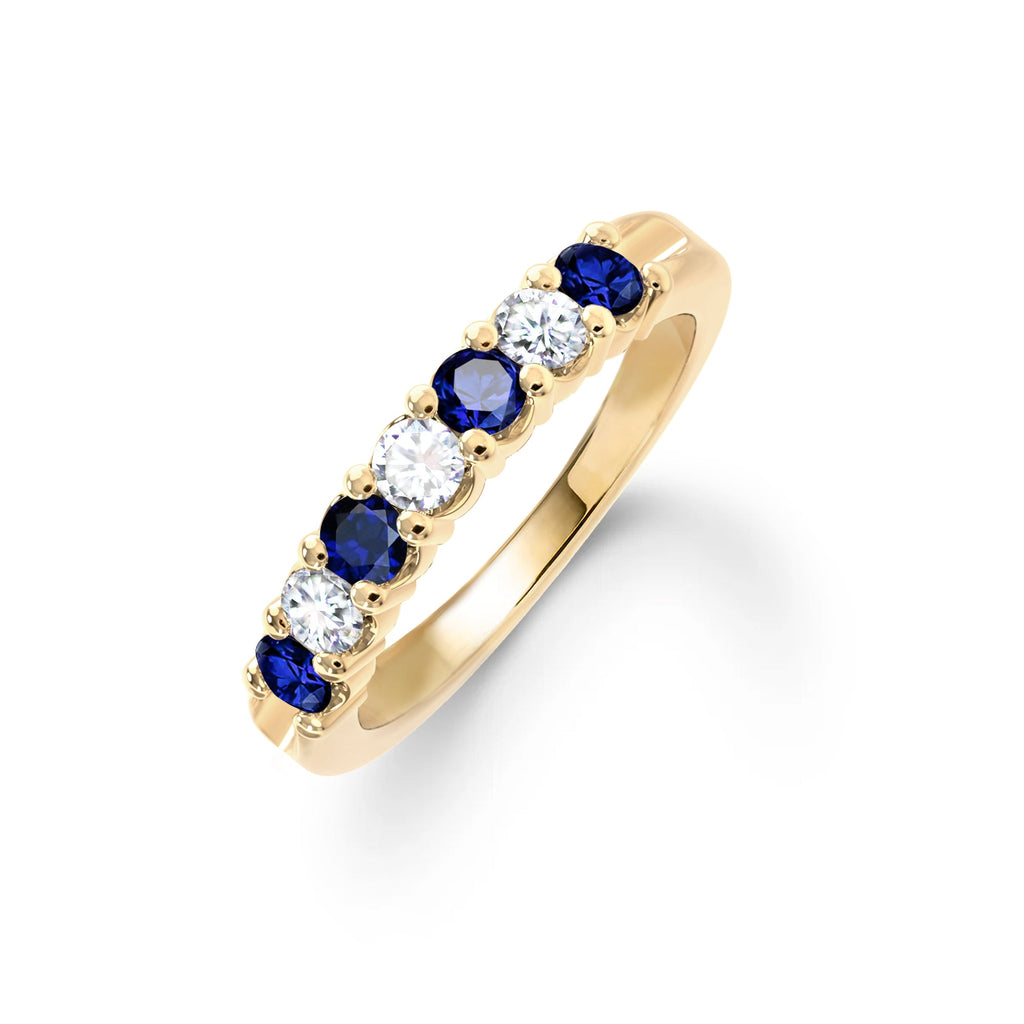 Rosecliff Luxe Diamond & Sapphire Stackable Ring in 14k Gold (September)