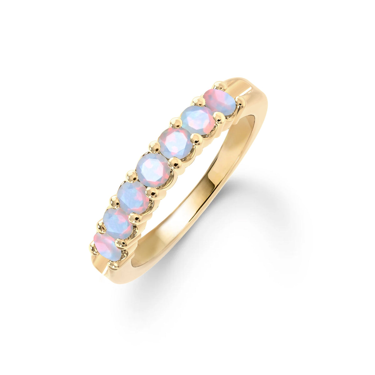Rosecliff Luxe Opal Stackable Ring in 14k Gold (October)