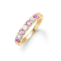 Rosecliff Luxe Diamond & Pink Sapphire Stackable Ring in 14k Gold (October)