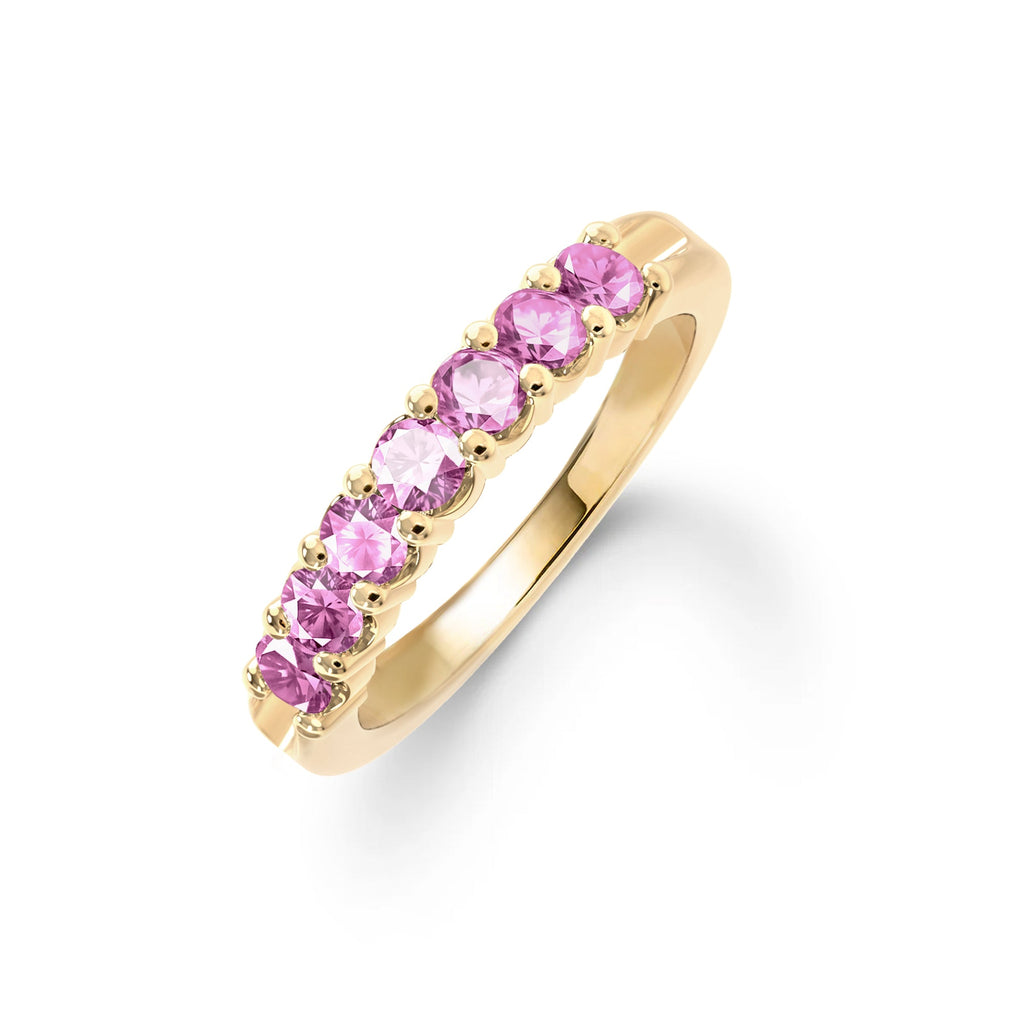 Rosecliff Luxe Pink Sapphire Stackable Ring in 14k Gold (October)