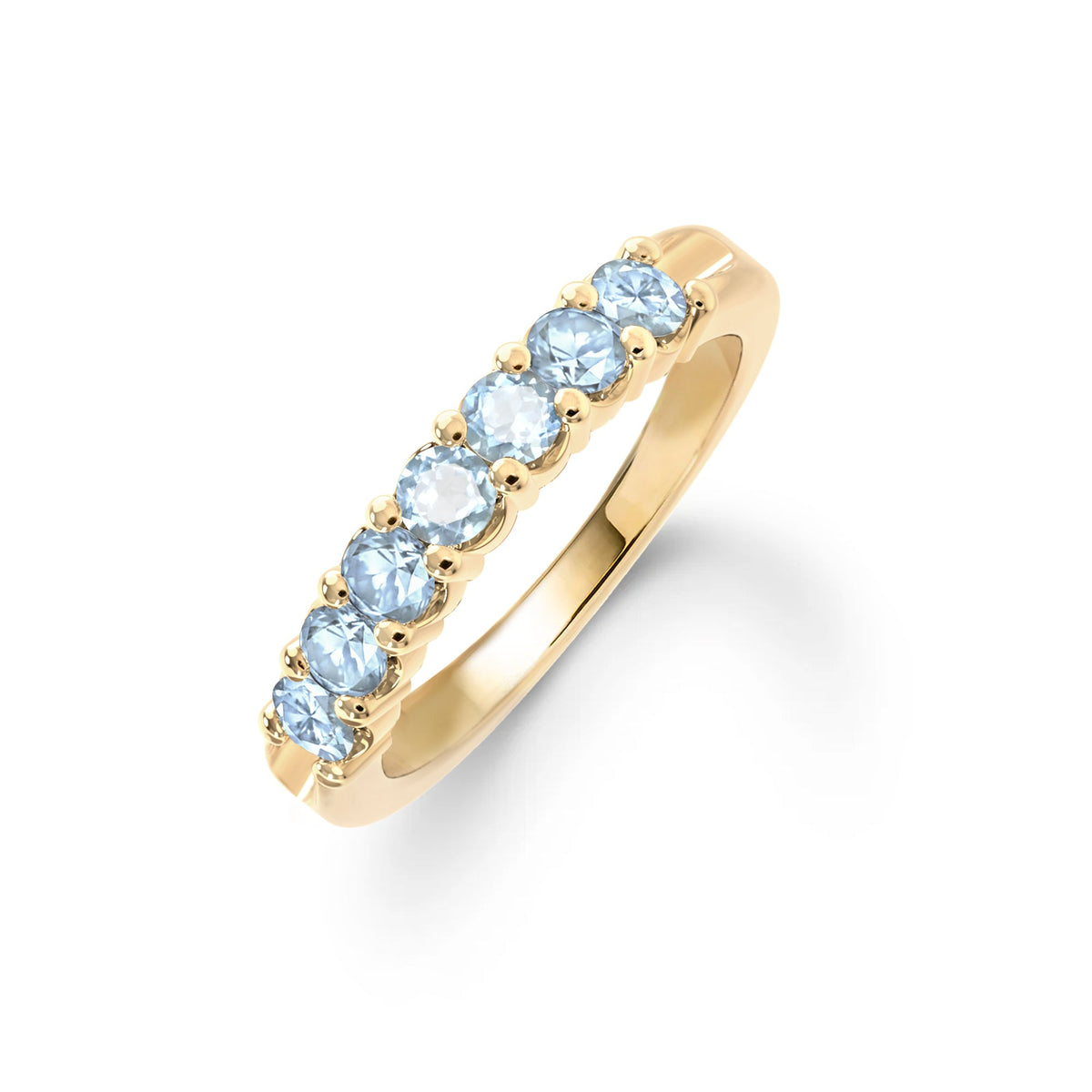Rosecliff Luxe Nantucket Blue Topaz Stackable Ring in 14k Gold (December)