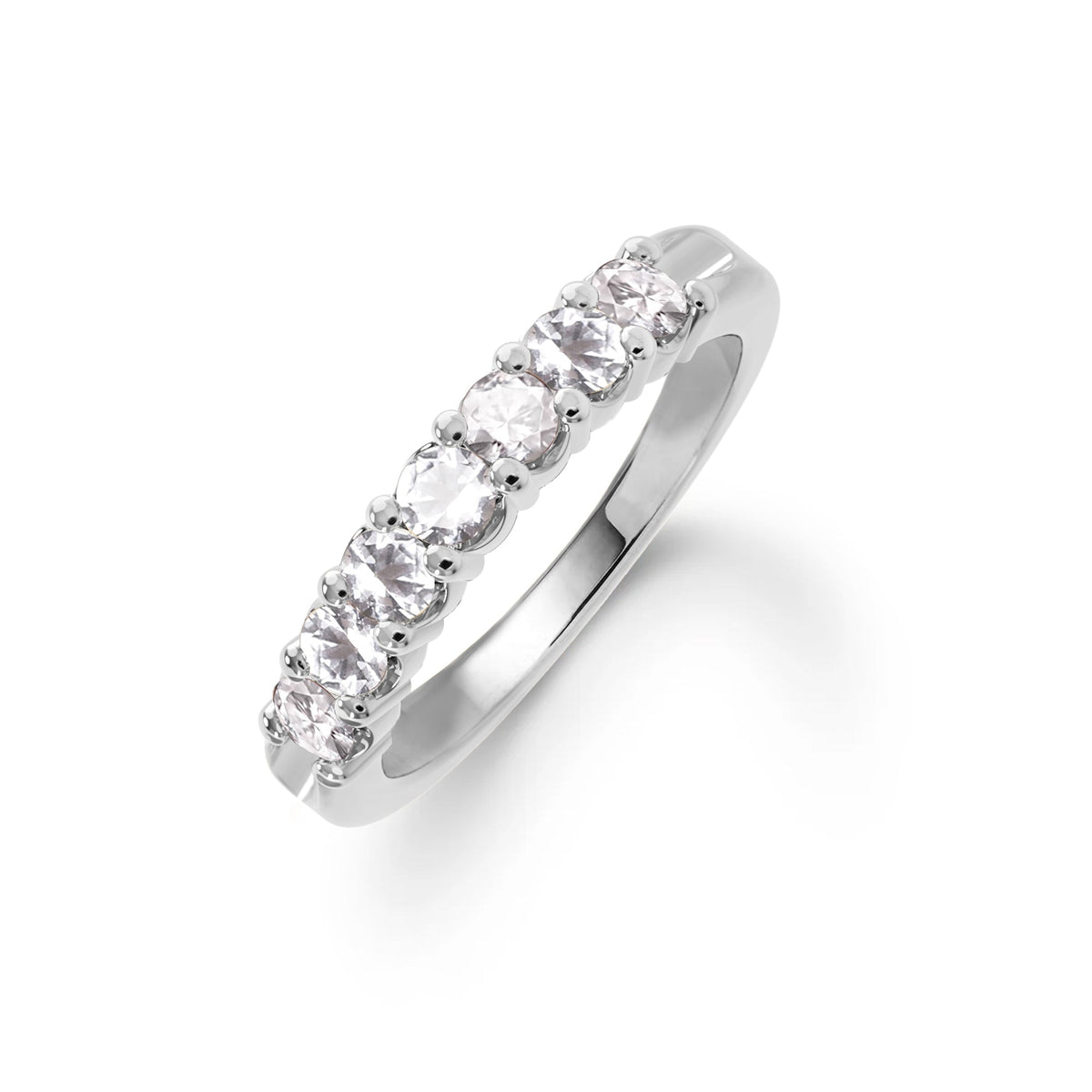 Rosecliff Luxe White Topaz Stackable Ring in 14k Gold (April)