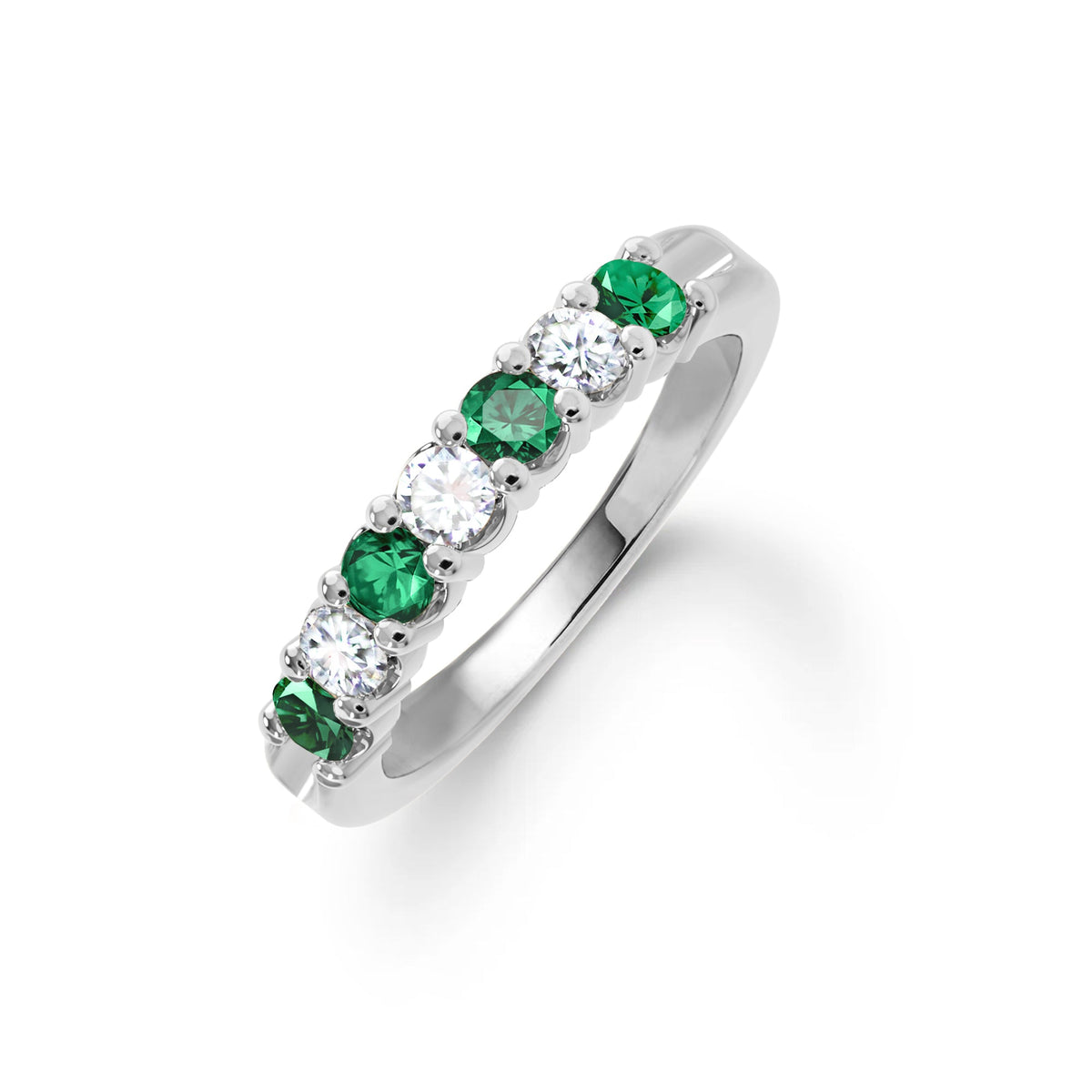 Rosecliff Luxe Diamond & Emerald Stackable Ring in 14k Gold (May)