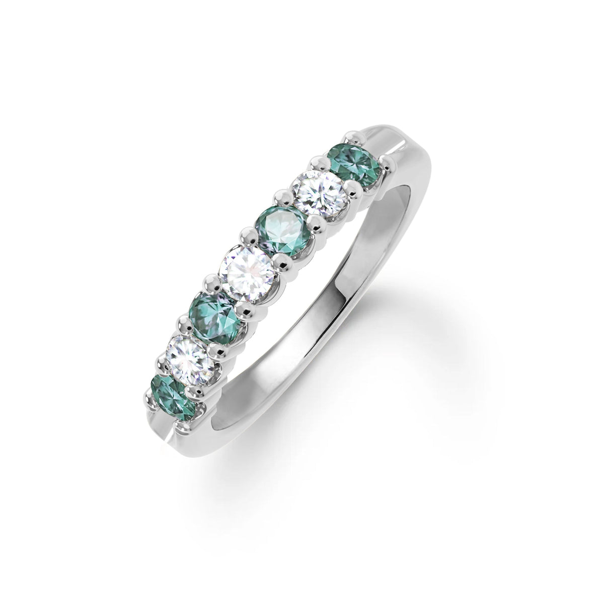 Rosecliff Luxe Diamond & Alexandrite Stackable Ring in 14k Gold (June)
