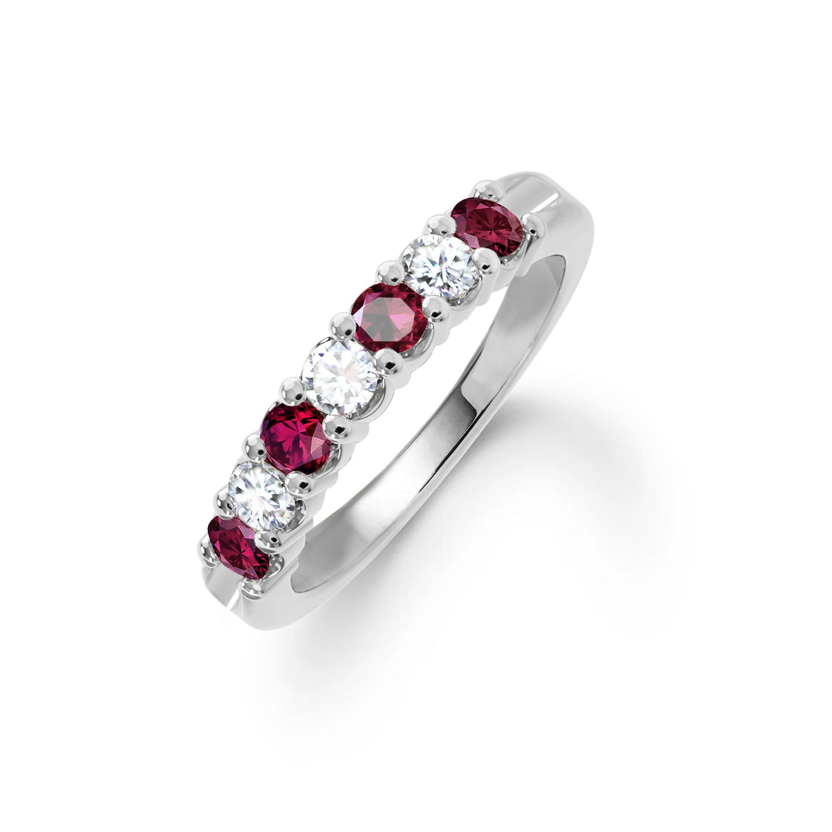 Rosecliff Luxe Diamond & Ruby Stackable Ring in 14k Gold (July)