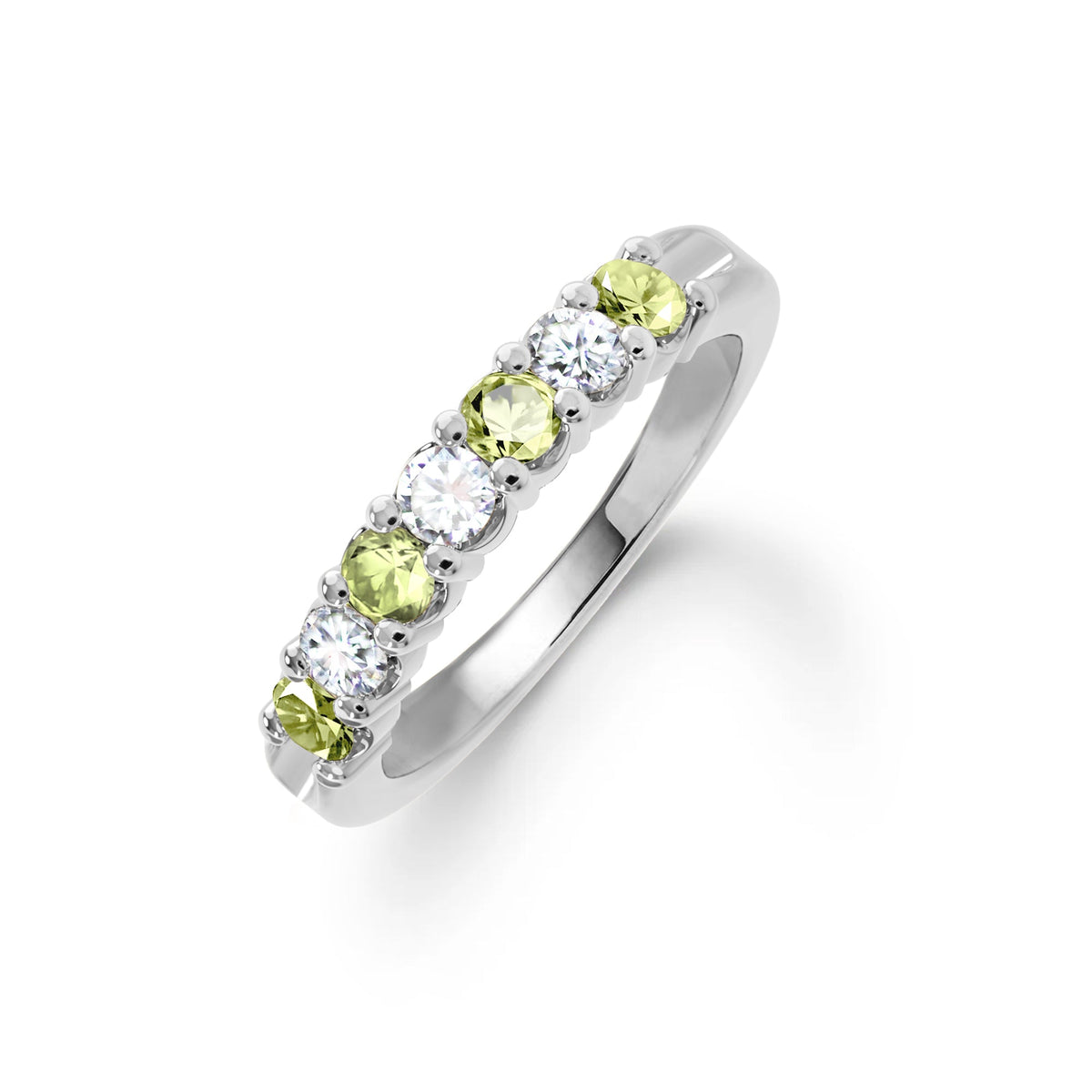 Rosecliff Luxe Diamond & Peridot Stackable Ring in 14k Gold (August)