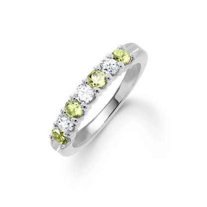 Rosecliff Luxe Diamond & Peridot Stackable Ring in 14k Gold (August)