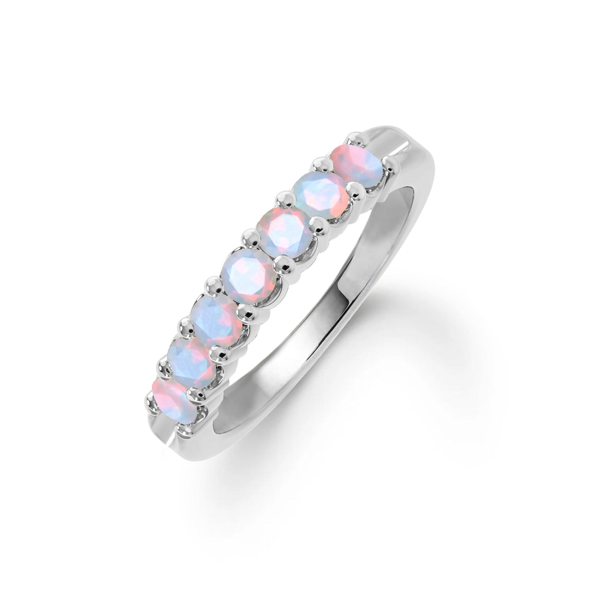 Rosecliff Luxe Opal Stackable Ring in 14k Gold (October)
