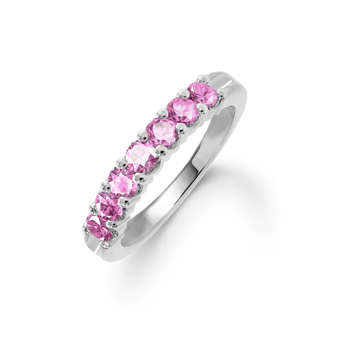 Rosecliff Luxe Pink Sapphire Stackable Ring in 14k Gold (October)