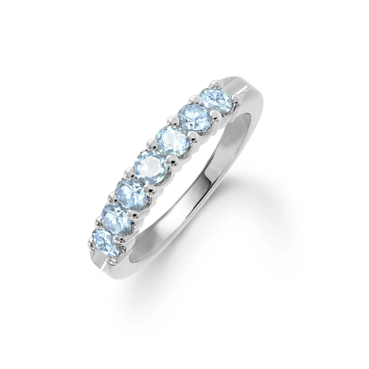 Rosecliff Luxe Nantucket Blue Topaz Stackable Ring in 14k Gold (December)