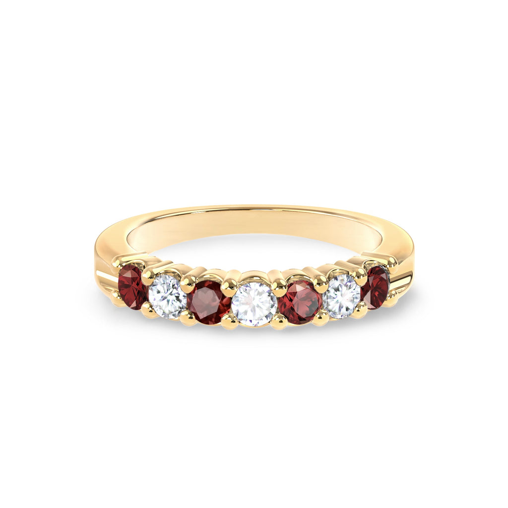 Rosecliff Luxe Diamond & Garnet Stackable Ring in 14k Gold (January)