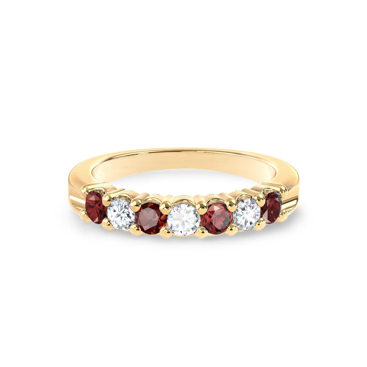 Rosecliff Luxe Diamond & Garnet Stackable Ring in 14k Gold (January)