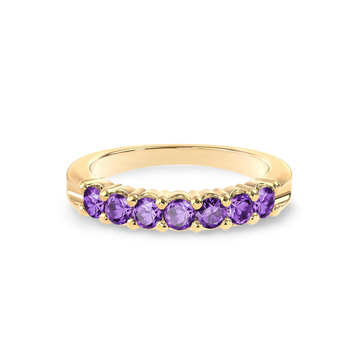 Rosecliff Luxe Amethyst Stackable Ring in 14k Gold (February