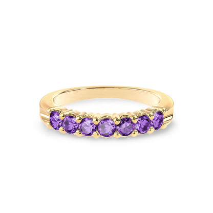 Rosecliff Luxe Amethyst Stackable Ring in 14k Gold (February