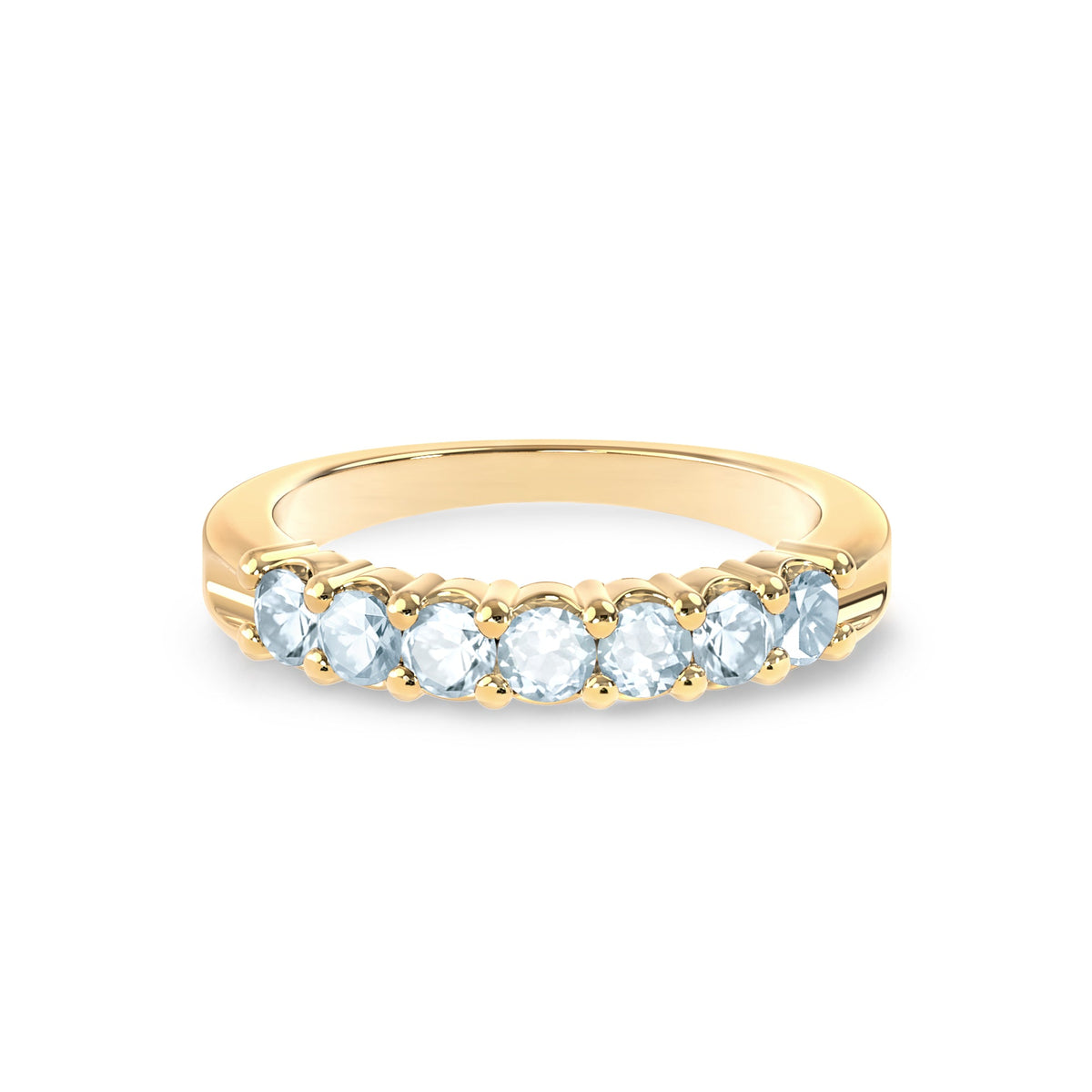 Rosecliff Luxe Aquamarine Stackable Ring in 14k Gold (March)