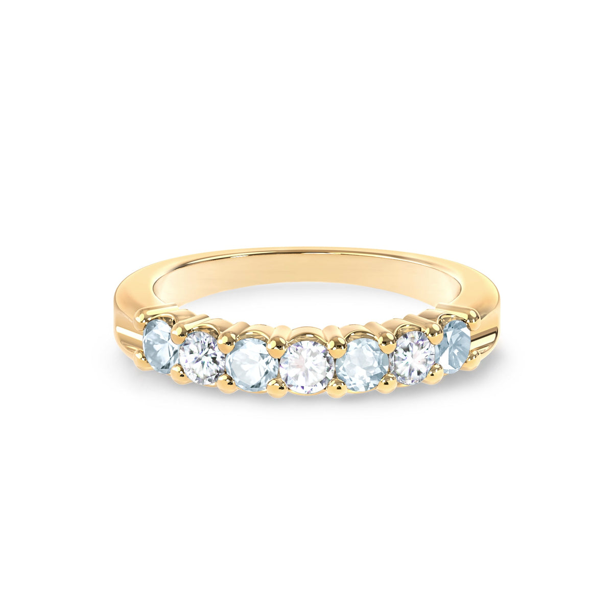 Rosecliff Luxe Diamond & Aquamarine Stackable Ring in 14k Gold (March)