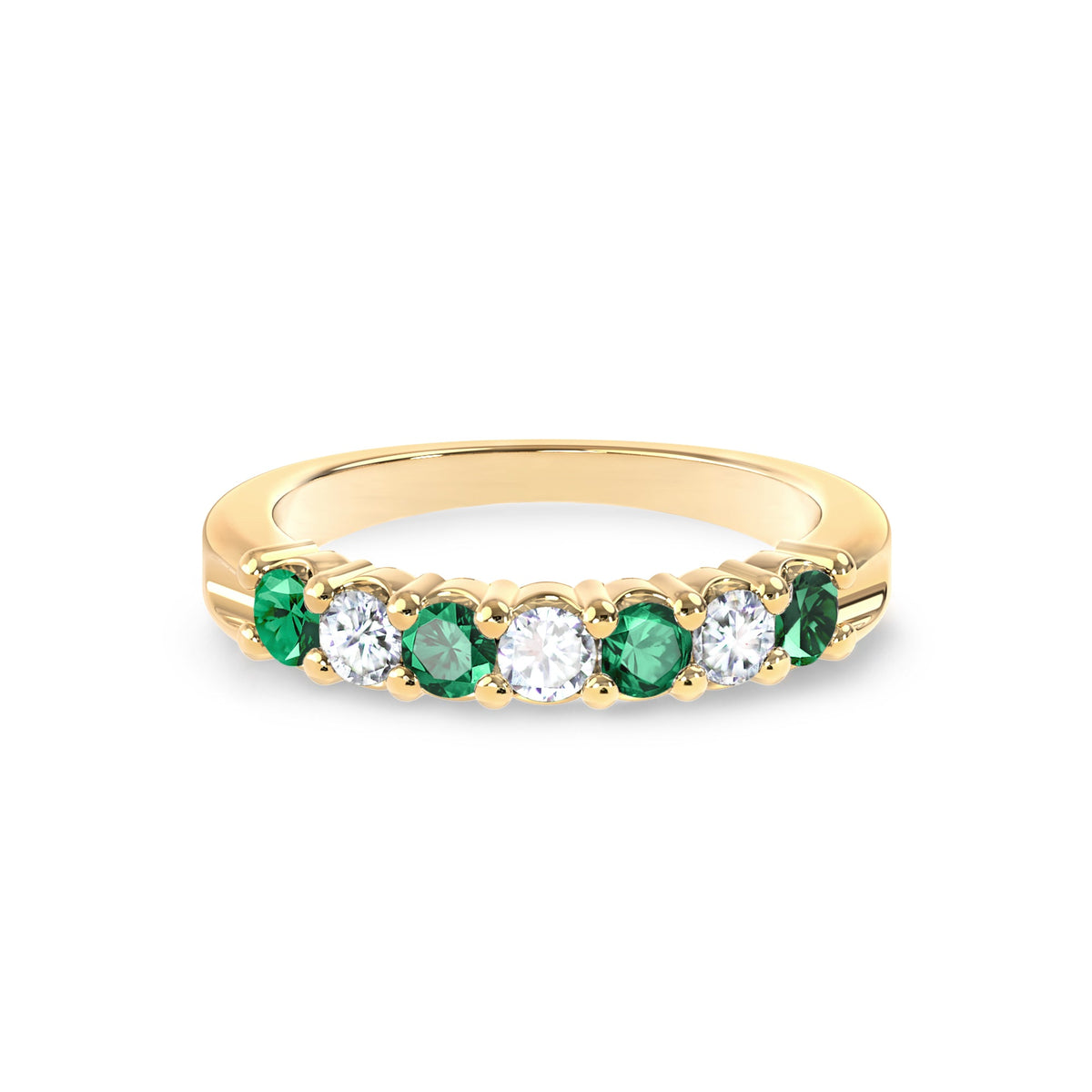 Rosecliff Luxe Diamond & Emerald Stackable Ring in 14k Gold (May)