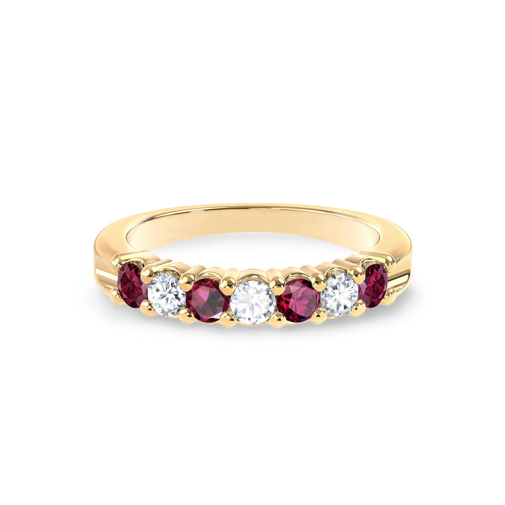 Rosecliff Luxe Diamond & Ruby Stackable Ring in 14k Gold (July)