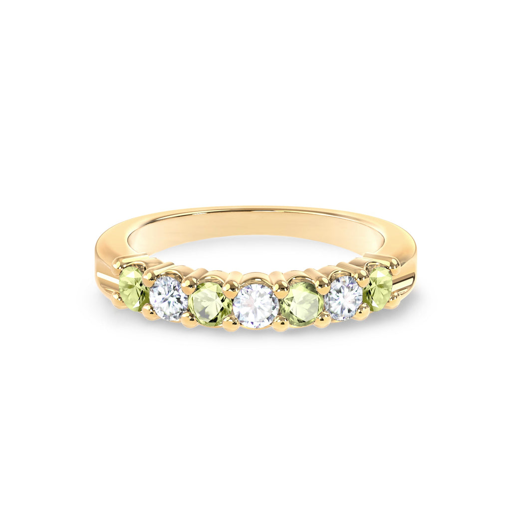 Rosecliff Luxe Diamond & Peridot Stackable Ring in 14k Gold (August)