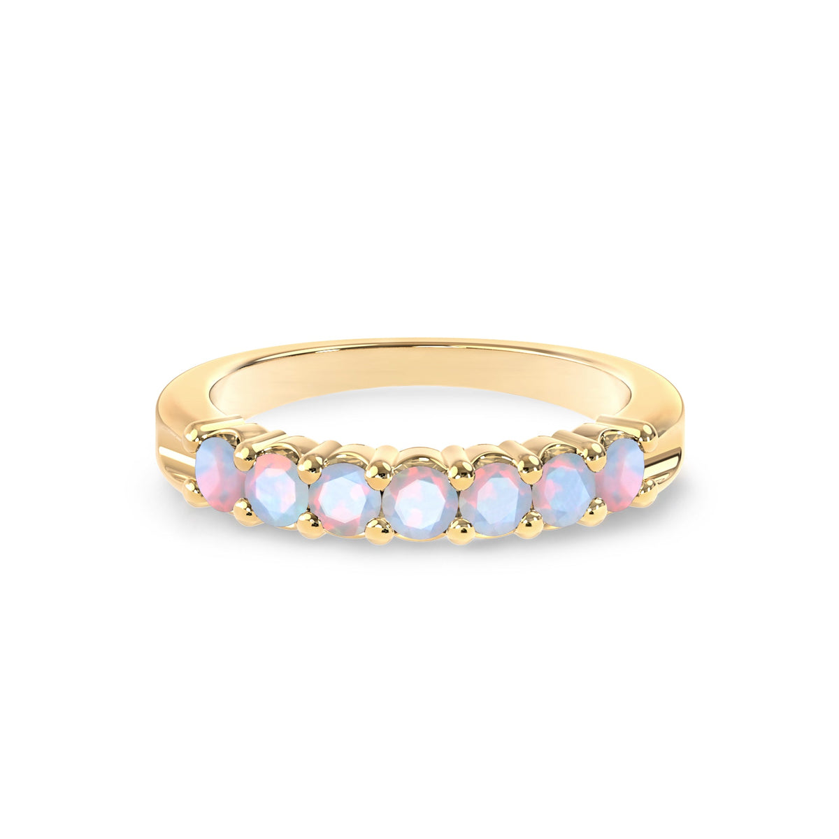 Rosecliff Luxe Opal Stackable Ring in 14k Gold (October)