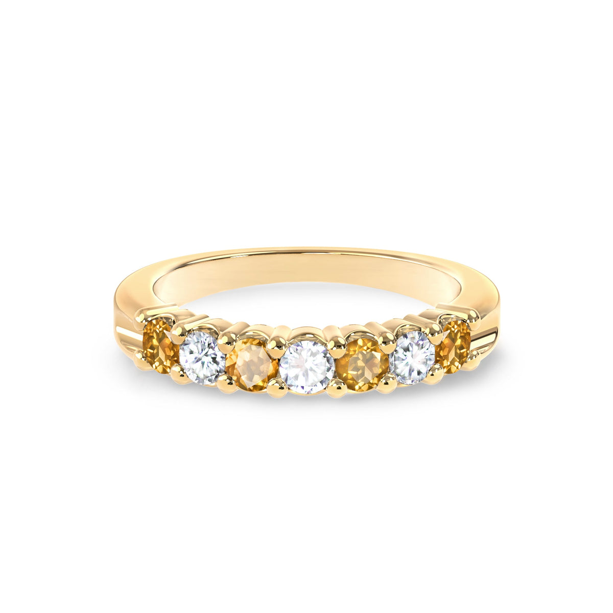 Rosecliff Luxe Diamond & Citrine Stackable Ring in 14k Gold (November)